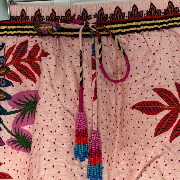 NWT FARM Rio Multicolored Floral Tropical Print Shorts Beaded Tie Detail Pockets - Picture 5 of 12